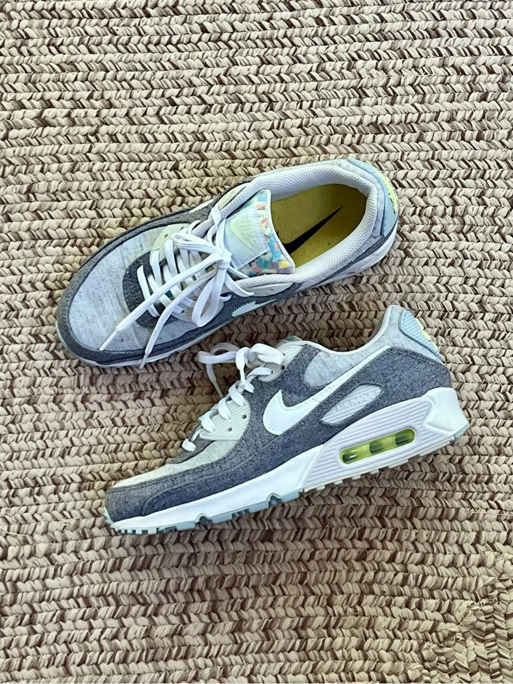 Nike Air Max 90 Gray Stitched Recycled Canvas